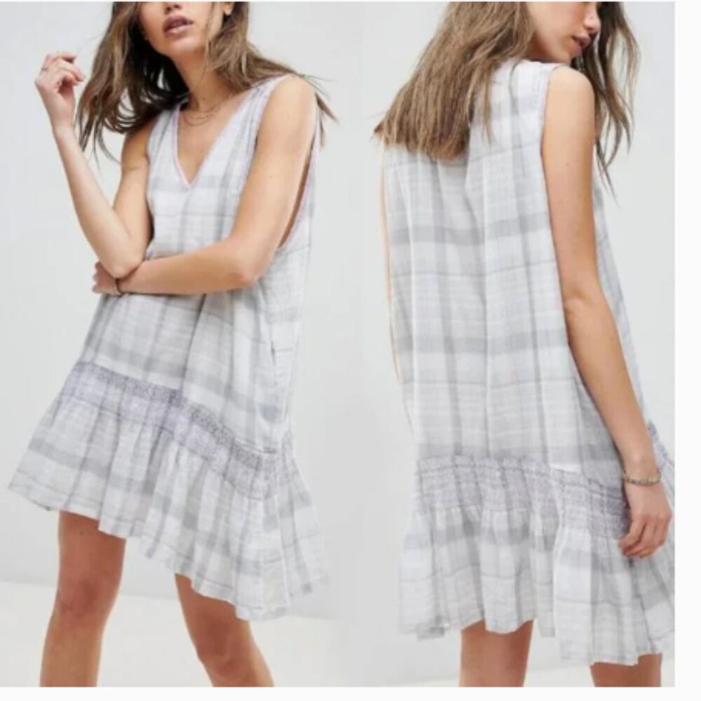 Free people run with‎ me plaid dress (1071) 🦋🔮👖